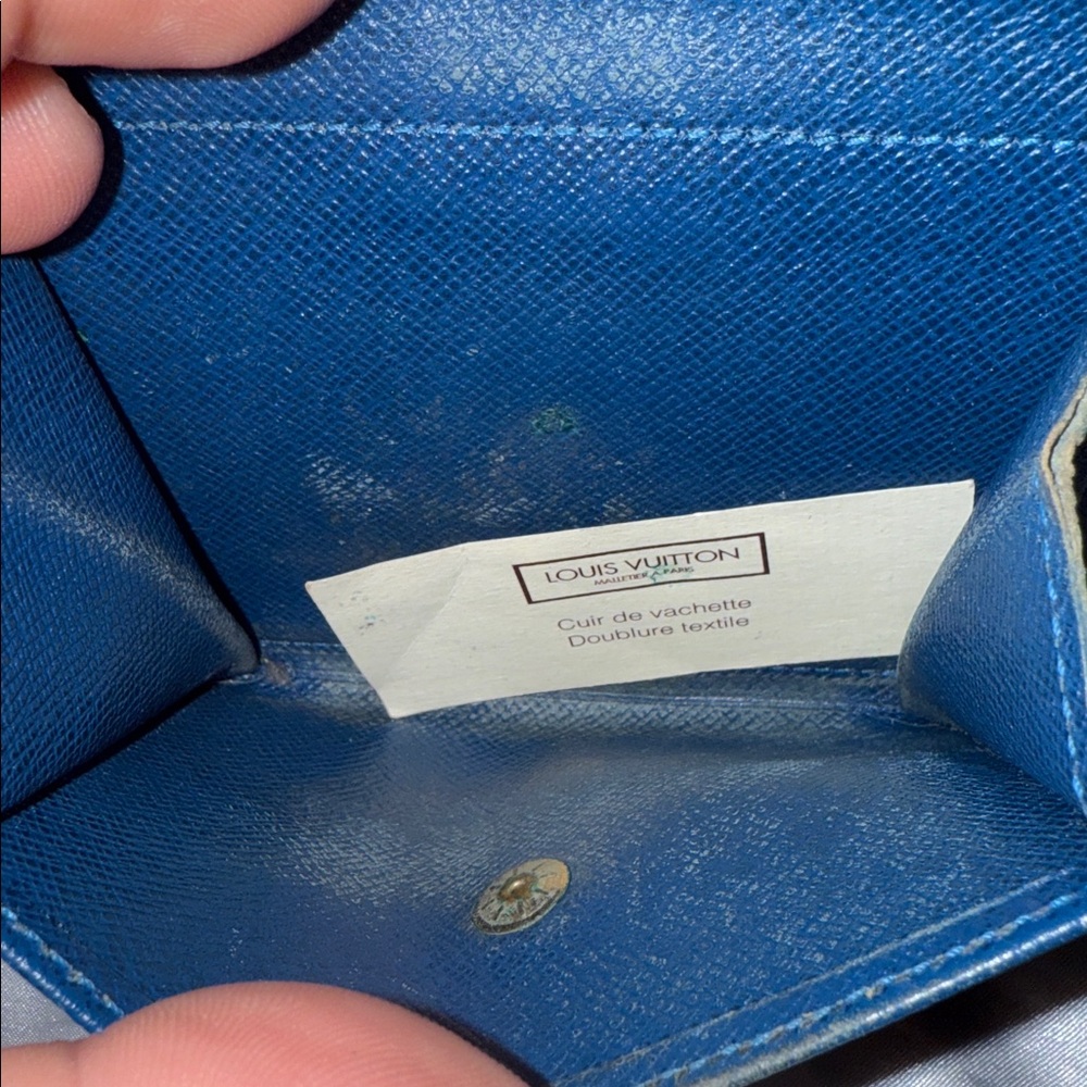 Louis Vuitton Blue Epi Leather Porte-Billets Compact Wallet /Distressed - Picture 3 of 12